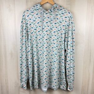 Burlebo Men’s Fly Life Performance Hoodie Pullover UPF 50 Fishing Lures XL